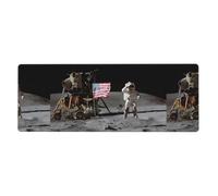 Rubber Keyboard pad 12x31.5in WHJSHOP Astronaut on The Moon Prints Soft and Thick to Protect The Desktop for Office Computer Study