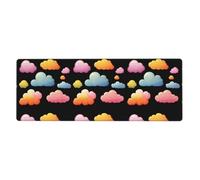 Rubber Keyboard pad 12x31.5in WHJSHOP Colorful Clouds Printed Soft and Thick to Protect The Desktop for Office Computer Study