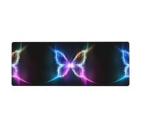 Rubber Keyboard pad 12x31.5in WHJSHOP Colorful Lights Butterfly Printed Soft and Thick to Protect The Desktop for Office Computer Study