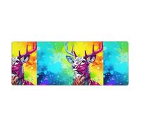 Rubber Keyboard pad 12x31.5in WHJSHOP Colorful Sika Deer Printed Soft and Thick to Protect The Desktop for Office Computer Study