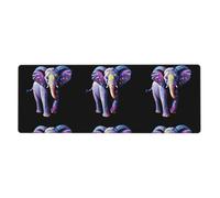 Rubber Keyboard pad 12x31.5in WHJSHOP Colorful Spotted Elephant Printed Soft and Thick to Protect The Desktop for Office Computer Study