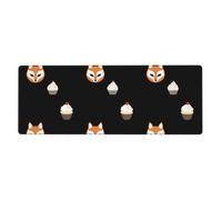 Rubber Keyboard pad 12x31.5in WHJSHOP Fox mask Next to The Cupcake Printed Soft and Thick to Protect The Desktop for Office Computer Study