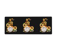 Rubber Keyboard pad 12x31.5in WHJSHOP Gnome Bee Yellow Floral Prints Soft and Thick to Protect The Desktop for Office Computer Study