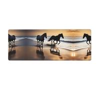 Rubber Keyboard pad 12x31.5in WHJSHOP Horses on The Beach Printed Soft and Thick to Protect The Desktop for Office Computer Study