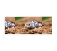 Rubber Keyboard pad 12x31.5in WHJSHOP Leopard Little Gecko Printed Soft and Thick to Protect The Desktop for Office Computer Study