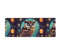 Rubber Keyboard pad 12x31.5in WHJSHOP Owl at Night Printed Soft and Thick to Protect The Desktop for Office Computer Study