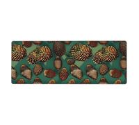 Rubber Keyboard pad 12x31.5in WHJSHOP Pine Cone Border Printed Soft and Thick to Protect The Desktop for Office Computer Study