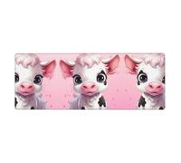 Rubber Keyboard pad 12x31.5in WHJSHOP Pretty Pink Cartoon Cow Printed Soft and Thick to Protect The Desktop for Office Computer Study