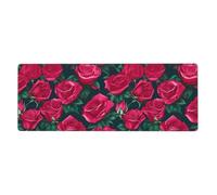 Rubber Keyboard pad 12x31.5in WHJSHOP Pretty Rose Printed Soft and Thick to Protect The Desktop for Office Computer Study