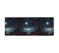 Rubber Keyboard pad 12x31.5in WHJSHOP The Moon, The Stars and The Planets Printed Soft and Thick to Protect The Desktop for Office Computer Study