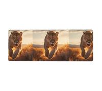 Rubber Keyboard pad 12x31.5in WHJSHOP The Puma Runs on The Prairie Printed Soft and Thick to Protect The Desktop for Office Computer Study