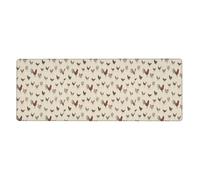 Rubber Keyboard pad 12x31.5in YUGTAEE Art Chicken Animal Painting Printing Soft and Thick to Protect The Desktop for Office Computer Study
