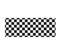 Rubber Keyboard pad 12x31.5in YUGTAEE Black White Race Checkered Flag Printing Soft and Thick to Protect The Desktop for Office Computer Study