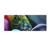 Rubber Keyboard pad 12x31.5in YUGTAEE Coloured Stones Printing Soft and Thick to Protect The Desktop for Office Computer Study