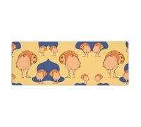 Rubber Keyboard pad 12x31.5in YUGTAEE Crooked Owl Printing Soft and Thick to Protect The Desktop for Office Computer Study