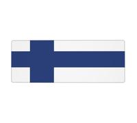 Rubber Keyboard pad 12x31.5in YUGTAEE Finnish Flag Printing Soft and Thick to Protect The Desktop for Office Computer Study