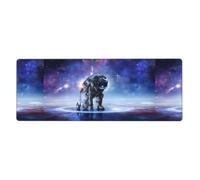 Rubber Keyboard pad 12x31.5in YUGTAEE Galaxy Astronaut Printing Soft and Thick to Protect The Desktop for Office Computer Study