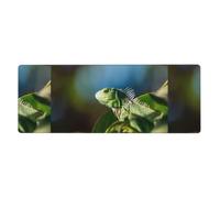 Rubber Keyboard pad 12x31.5in YUGTAEE Green Lizard Printing Soft and Thick to Protect The Desktop for Office Computer Study