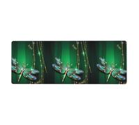 Rubber Keyboard pad 12x31.5in YUGTAEE Jewel Dragonfly Printing Soft and Thick to Protect The Desktop for Office Computer Study