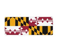 Rubber Keyboard pad 12x31.5in YUGTAEE Maryland State Flag Printing Soft and Thick to Protect The Desktop for Office Computer Study