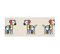Rubber Keyboard pad 12x31.5in YUGTAEE Mondrian abstractionism Small Animal Printing Soft and Thick to Protect The Desktop for Office Computer Study