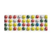 Rubber Keyboard pad 12x31.5in YUGTAEE Pickleball Balls Colors Pattern Printing Soft and Thick to Protect The Desktop for Office Computer Study