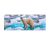 Rubber Keyboard pad 12x31.5in YUGTAEE Polar Bear Ice Printing Soft and Thick to Protect The Desktop for Office Computer Study