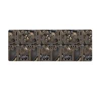 Rubber Keyboard pad 12x31.5in YUGTAEE Steampunk Mechanical Gears Printing Soft and Thick to Protect The Desktop for Office Computer Study