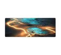 Rubber Keyboard pad 12x31.5in YUGTAEE View Under The Moon Printing Soft and Thick to Protect The Desktop for Office Computer Study