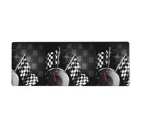 Rubber Keyboard pad 12x31.5in YYHHAOFA Checkered Flag Racing Picture Soft and Thick to Protect The Desktop for Office Computer Study