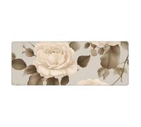 Rubber Keyboard pad 12x31.5in YYHHAOFA Cream Shabby Rose Flower Picture Soft and Thick to Protect The Desktop for Office Computer Study