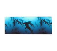Rubber Keyboard pad 12x31.5in YYHHAOFA Hammerhead Sharks Picture Soft and Thick to Protect The Desktop for Office Computer Study
