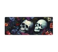 Rubber Keyboard pad 12x31.5in YYHHAOFA Horrible Dark Skulls Flowers Pattern Picture Soft and Thick to Protect The Desktop for Office Computer Study