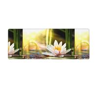 Rubber Keyboard pad 12x31.5in YYHHAOFA Lotus Blossom Picture Soft and Thick to Protect The Desktop for Office Computer Study