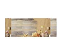 Rubber Keyboard pad 12x31.5in YYHHAOFA Ocean Beach Sands Picture Soft and Thick to Protect The Desktop for Office Computer Study