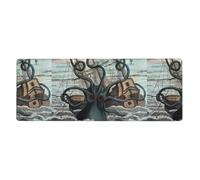 Rubber Keyboard pad 12x31.5in YYHHAOFA Octopus and Boat Picture Soft and Thick to Protect The Desktop for Office Computer Study