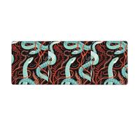 Rubber Keyboard pad 12x31.5in YYHHAOFA Snake and Flower Picture Soft and Thick to Protect The Desktop for Office Computer Study
