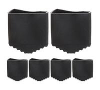 Rubber Ladder Feet Caps Black with 2x4cm Inner Diameter, 6pcs | Non Slip Grip, Secure Fit for Ladder Legs, Floor Protection for Wood or Laminate, Raised Edge Design