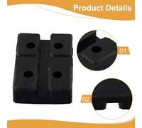 Rubber Lifting Pad for Two-Post Car Lifts - Heavy-Duty Square Support Block, Non-Slip Black Rubber Foot Pad, Fits Chassis Rails & Squeeze/Bend Damage