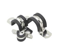 Rubber Lined P Clip Cable Mounting Wiring Hose Clamp 6-200mm Stainless Steel Cushion Pipe Easy Installation(16mm 5pcs)