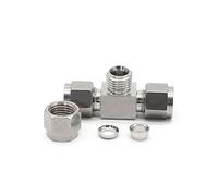 Rubber Mallet Rubber Hammer, Hose Connector Tee Pipe Fitting Stainless Steel 304 Single Ferrule Silver Multiple Sizes(6mm)
