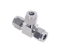 Rubber Mallet Rubber Hammer, Stainless Steel 304 Tee Pipe Fitting Single Ferrule 3 Way Connector Silver Multiple Sizes(6mm)