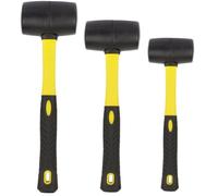Rubber Mallet Set - 3 Sizes (8 oz, 16 oz, 32 oz) - Durable Low Recoil Rubber Mallet Heads with Sure Grip Fiberglass and Rubber Handles