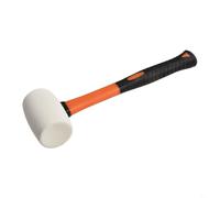 Rubber Mallet with Fibreglass Handle for Woodworking and Flooring Installation, Soft Rubber Head with Non-Slip Grip, for Durable Solid Construction for DIY and(White)
