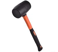 Rubber Mallet with Fibreglass Handle for Woodworking and Flooring Installation, Solid Soft Rubber Head, Non-Slip Grip, 12.4 x 3.62, Black/White(Black)