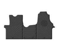 Rubber Mat Set Compatible with Renault Traffic & Opel Vivaro 2014-2019 / Fiat Talento & Nissan NV300 2016- (TK 3-Piece Profile + Mounting Clips)