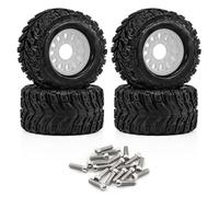 Rubber Monster Tires For Traxxas For Rustler For Hoss 1/10 RC Car | Upgrade your RC car with high-grip monster tires, multi-hex fit, and easy for bolt-on installation Replace