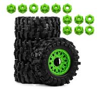 Rubber Monster Tires Hex 4PCS For Rustler For Hoss 1/10 RC Car | Upgrade your RC car with high-grip monster tires, multi-hex fit, and off-road performance for parts. Replace