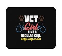 Rubber Mouse Pad, Vet Girl Like A Regular Girl Sayings Cute Veterinary Surgeons Puns Office Mousepad Washable Desk Pad 25X30cm for Studying Office Computer
