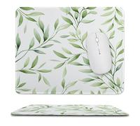 Rubber Mousepads Green Leaves Printed 25X30Cm, Mouse Pad Premium Desk Pad For Typing Game Office